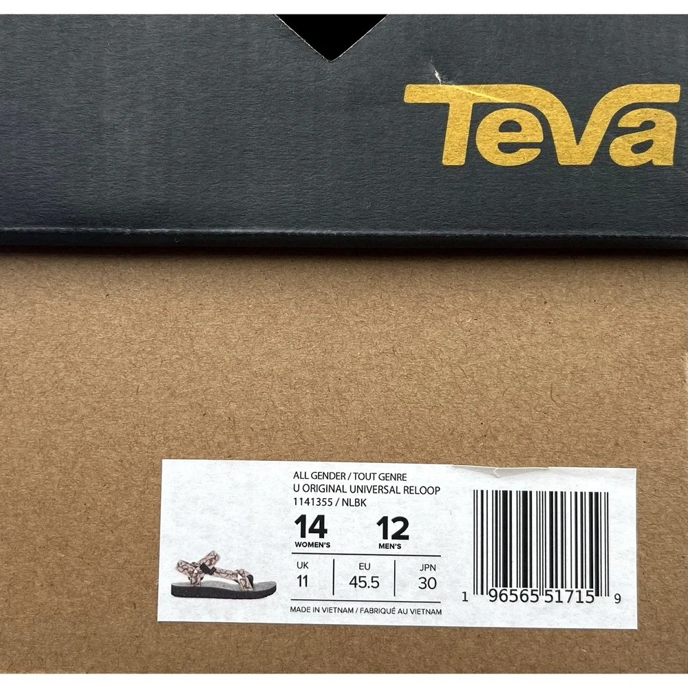 Teva Men's Universal Reloop Sport Adjustable Sandal Size 12 Natural Black Beige